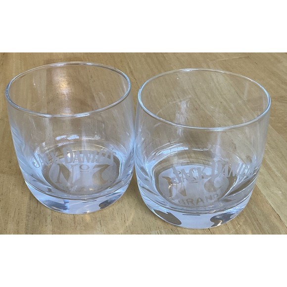 Jack Daniels Whiskey Glass Old No. 7 Brand Clear Rocks Round Set Of (4). Read - Picture 9 of 10